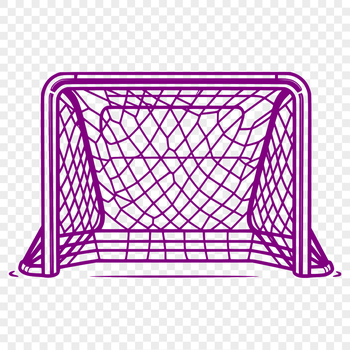 A detailed vector illustration of a hockey goal on a white background.