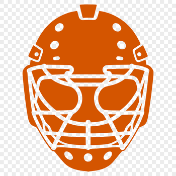 A hockey player wearing a protective mask and gloves, suitable for vector design projects.