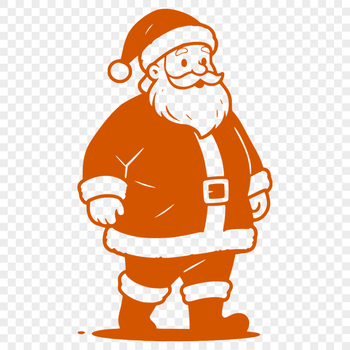 Vector graphic representation of Santa Claus in traditional attire