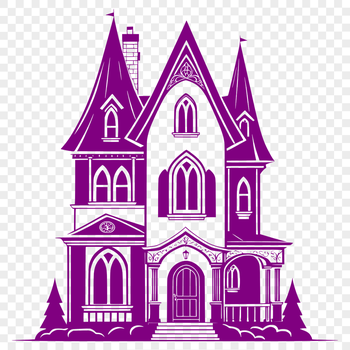 A simple 2D illustration of a modern residential building with a rectangular shape and basic architectural features.