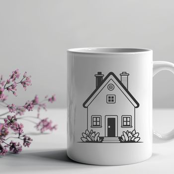 A simple line drawing of a house, suitable for vector design projects.