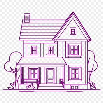 A simple 2D house illustration designed as a vector graphic.