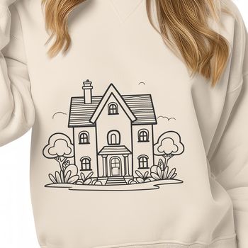 A simple 2D house illustration designed as vector art.