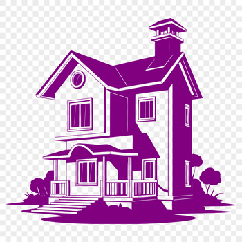 SVG image of a simple house with basic architectural features.