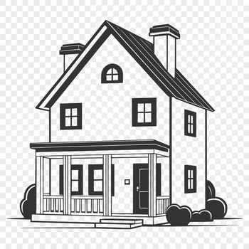 A simple house design for vector art projects.
