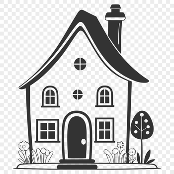 A digital illustration of a house in vector format.
