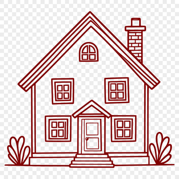 A simple illustration of a house in vector format, suitable for various design applications.