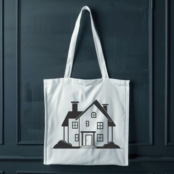 A simple illustration of a house with clean lines and minimal details.