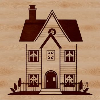 Illustrative house design in vector format for use with cutting machines or digital editing software.