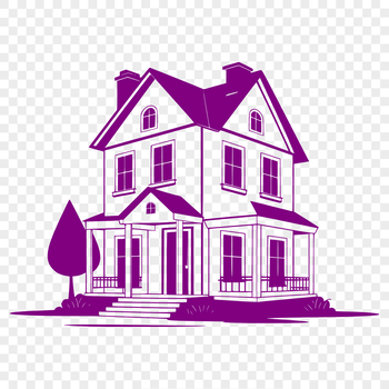 A simple 2D representation of a house in a digital format.