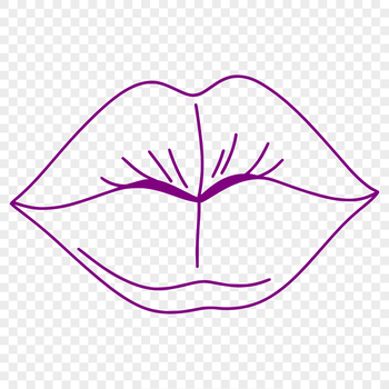 A close-up illustration of human lips, isolated on a white background.