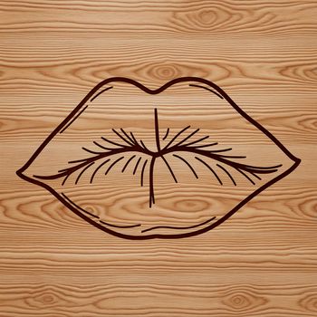 A detailed illustration of the human mouth anatomy featuring the upper and lower lips.