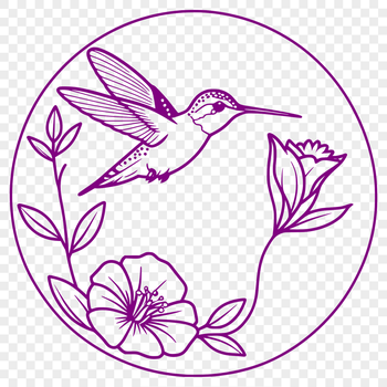 A colorful hummingbird perched on a flower branch, designed as vector art for digital use.