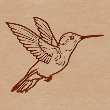 A colorful hummingbird in mid-air, its wings beating rapidly as it flits from flower to flower.