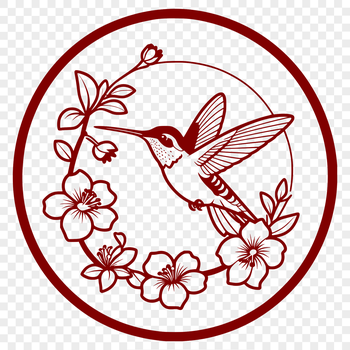 A detailed vector design of a hummingbird, suitable for use in various creative projects.