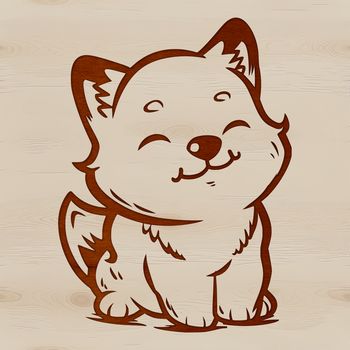 A digital illustration of a Husky sitting on its hind legs, suitable for vector graphics and design projects.