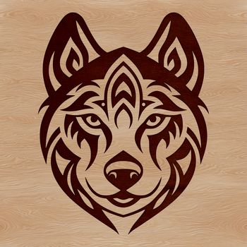 A high-quality digital illustration of a Siberian Husky's head with intricate facial details.