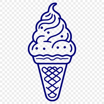 A digital graphic design of a scoop of creamy dessert with swirly texture.