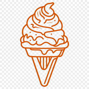 A vector graphic of a single serving of creamy dessert topped with toppings.