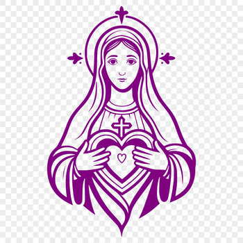 A stylized illustration of the Immaculate Heart symbol in a vector format.