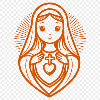 Religious SVG icon featuring the Immaculate Heart symbol in a minimalist design.