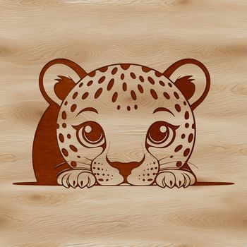 A detailed illustration of a big cat's face, showcasing its distinctive features and patterns.