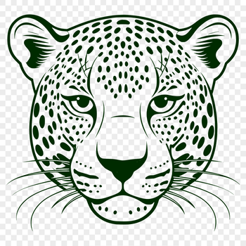 A detailed illustration of a jaguar's head, suitable for vector design projects.