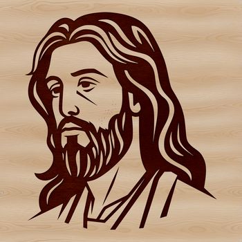 A simple illustration of the head of Jesus Christ.