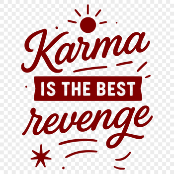 SVG vector design quote featuring the concept of karma with inspiring words for personal use or commercial projects.