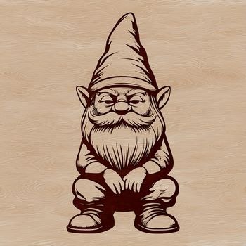 A mythical creature from fantasy art, depicted as a sitting dwarf-like being.