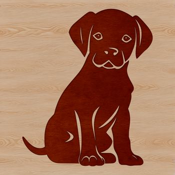 A vector illustration of a sitting Labrador Retriever dog breed.