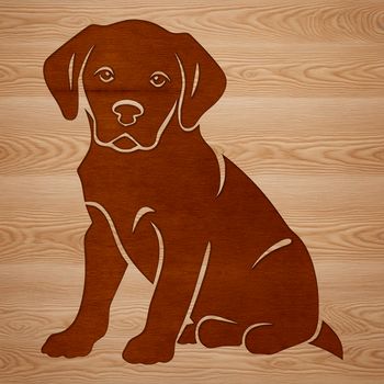 A sitting Labrador Retriever breed dog illustration in vector format.