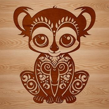 A wild animal lemur graphic designed as a reusable template for various digital formats.