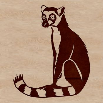 An SVG vector graphic design featuring a single lemur animal.