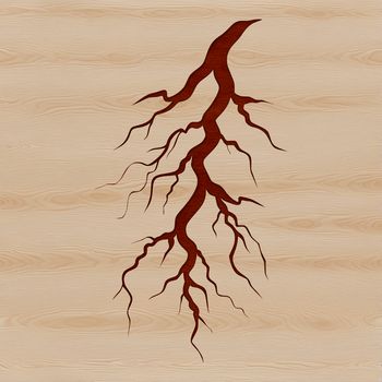 A stylized vector illustration of lightning bolt striking the ground.