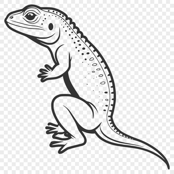 A digital illustration of a lizard, suitable for vector graphics and cutting machine designs.