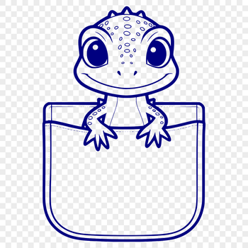 A small reptile animal peeking out from a pocket.