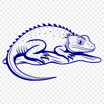 A vector graphic representation of a lizard in simple lines and shapes.