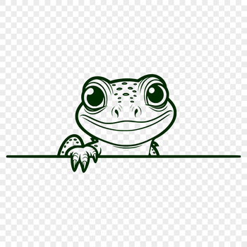 A small reptile lizard peeking from behind a rock.