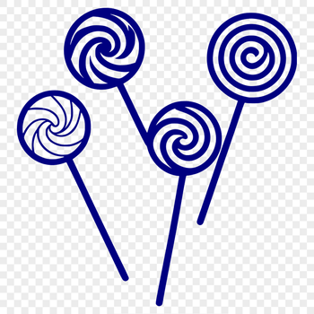 A vector graphic representation of a single lollipop with bold colors.