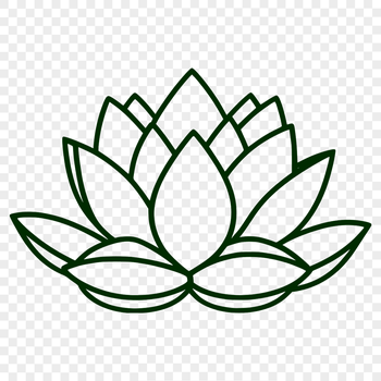 An illustration of a blooming lotus flower with multiple petals, symbolic in various Eastern religions.