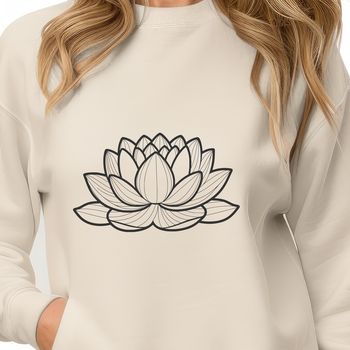 A stylized illustration of the lotus flower, often associated with Eastern spirituality and cultural significance.