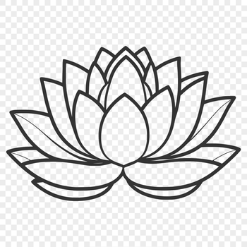An intricate design of the lotus plant, suitable for use as vector art or clip art.