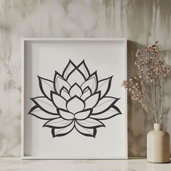 A detailed illustration of a lotus flower, suitable for vector design.