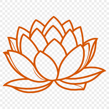 A stylized illustration of the lotus flower, a sacred symbol in various Eastern religions.