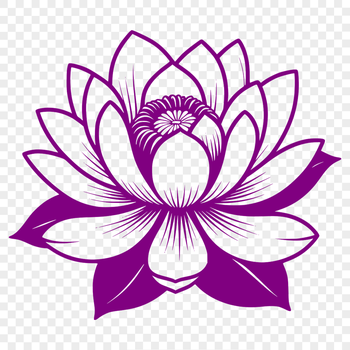 A stylized illustration of a lotus flower, commonly associated with Eastern spirituality and symbolic in various cultures.
