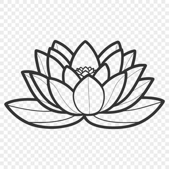 A stylized illustration of a lotus flower, a symbol often used in religious contexts.