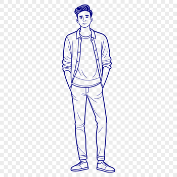 Male figure in vector format, suitable for cutting machines like Cricut or laser cutters.