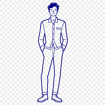 A simple illustration of a male figure, suitable for graphic design projects.