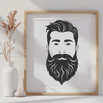 A detailed illustration of a male figure with a beard, suitable for vector art and graphic design.